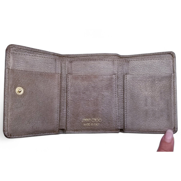 JIMMY CHOO Metallic Leather Gold Stars Tri-Fold Wallet 40718070 - Picture 5 of 12